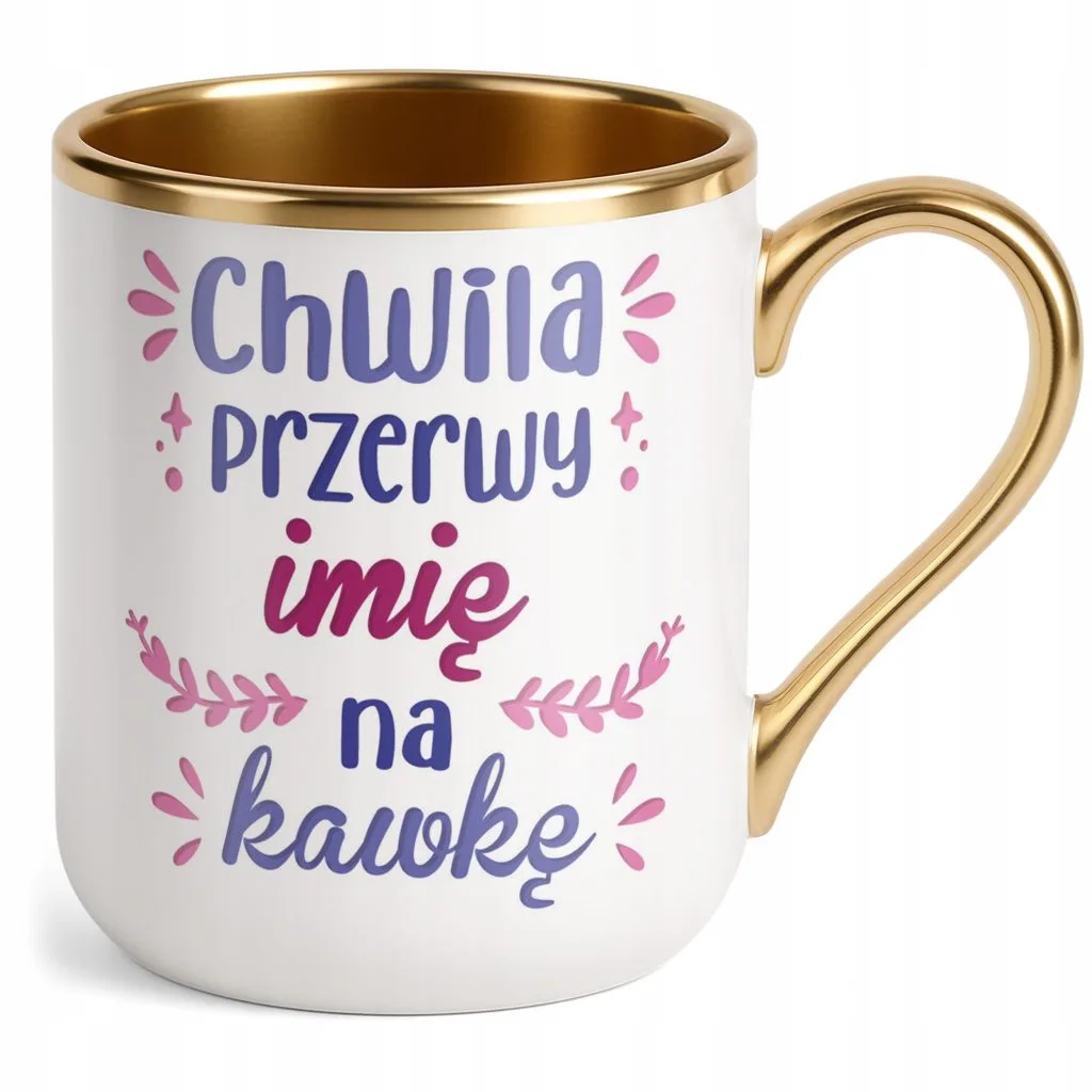 Kubek Premium Złoty Personalizowany Dzień Kobiet Zabawny Prezent Upominek