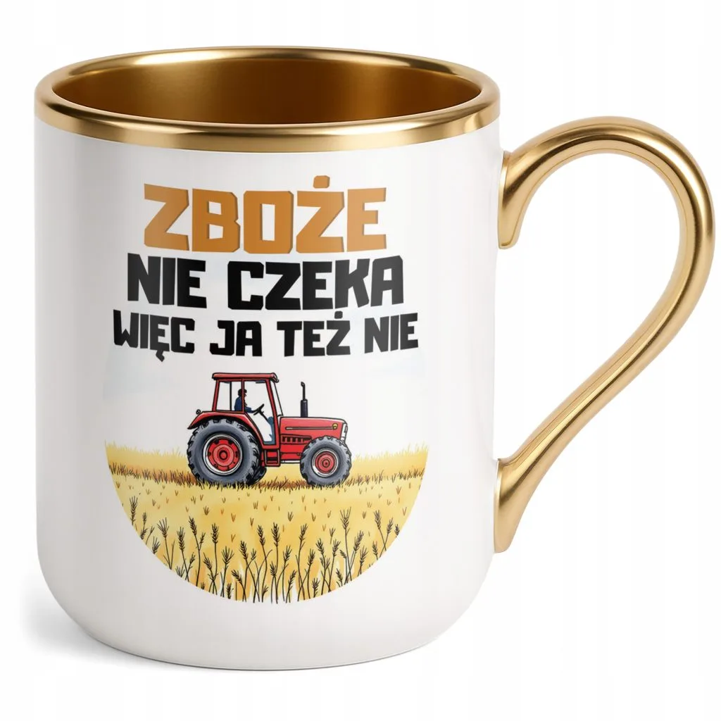 Kubek Premium Złoty Rolnik Dla Rolnika Traktor Zabawny Prezent