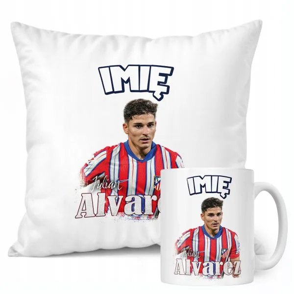 Zestaw personalizowany Kubek + Poduszka Álvarez Atlético Madryt