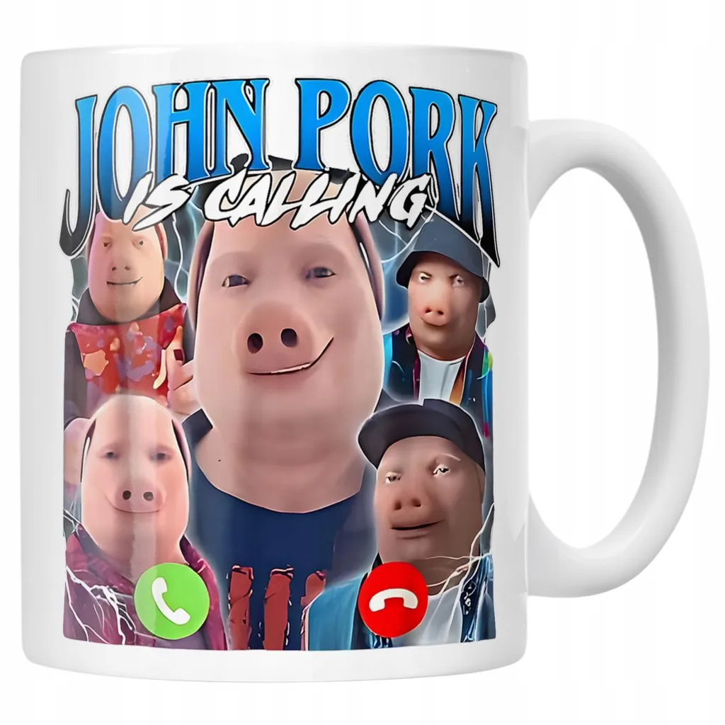 Kubek ceramiczny John Pork Calling viral tiktok brainrot mem
