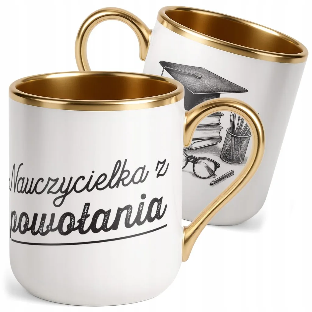 Kubek Premium Złoty Dzień Nauczyciela Dla Nauczycielki Prezent