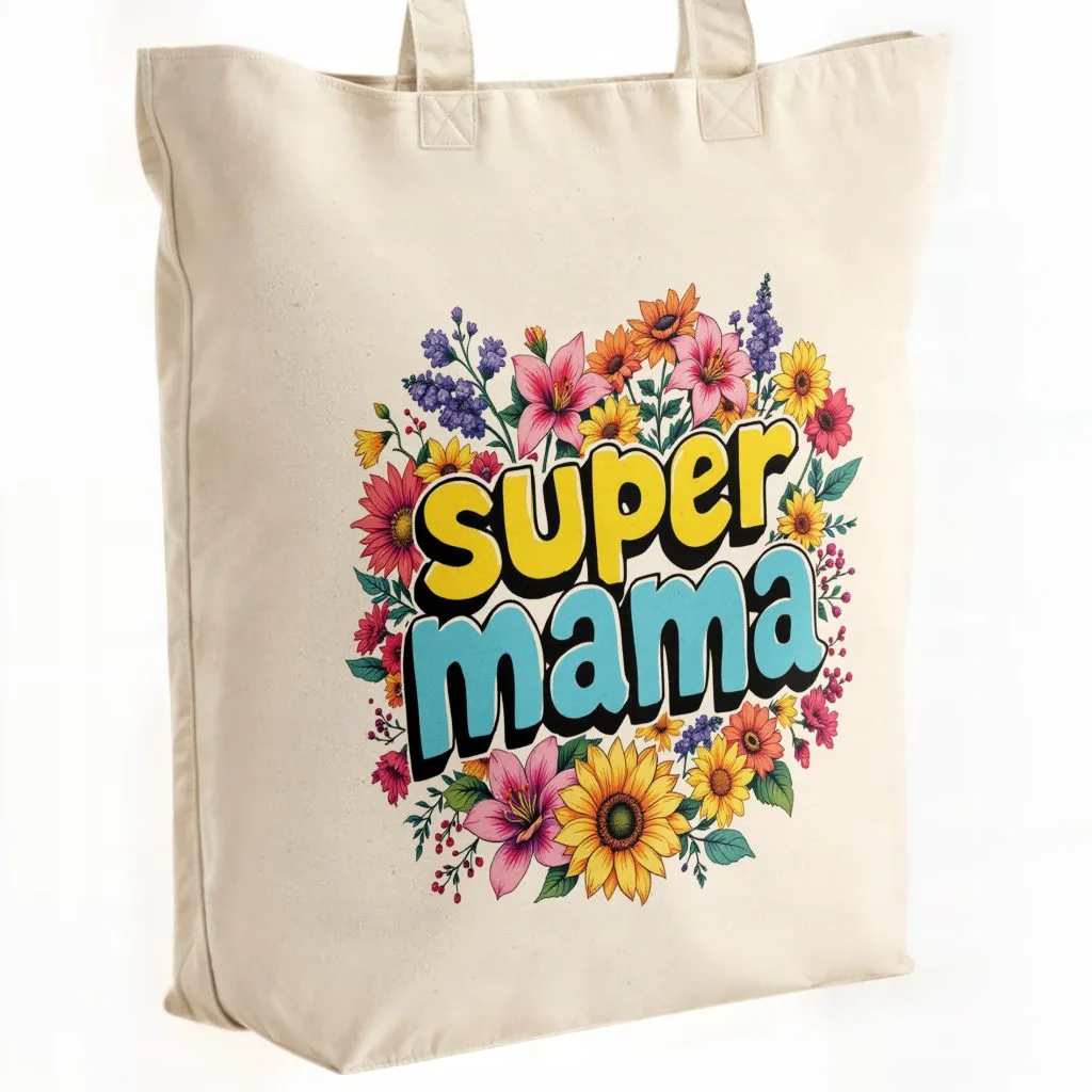 Torba bawełniana premium na zakupy Dzień Matki Prezent Super Mama