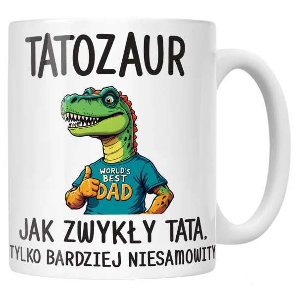 Kubek ceramiczny Dzień Ojca Tatozaur Prezent Upominek Dla Taty