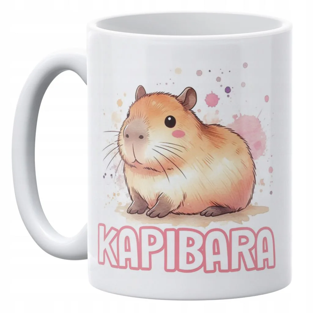 Kubek ceramiczny 330 ml Kapibara Zwierzak Słodki Prezent Upominek