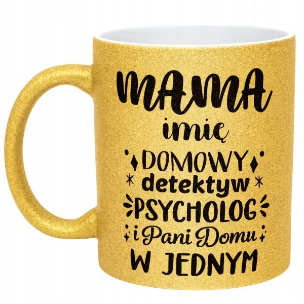 Złoty kubek brokatowy Personalizowany Dzień Matki Dla Mamy Prezent