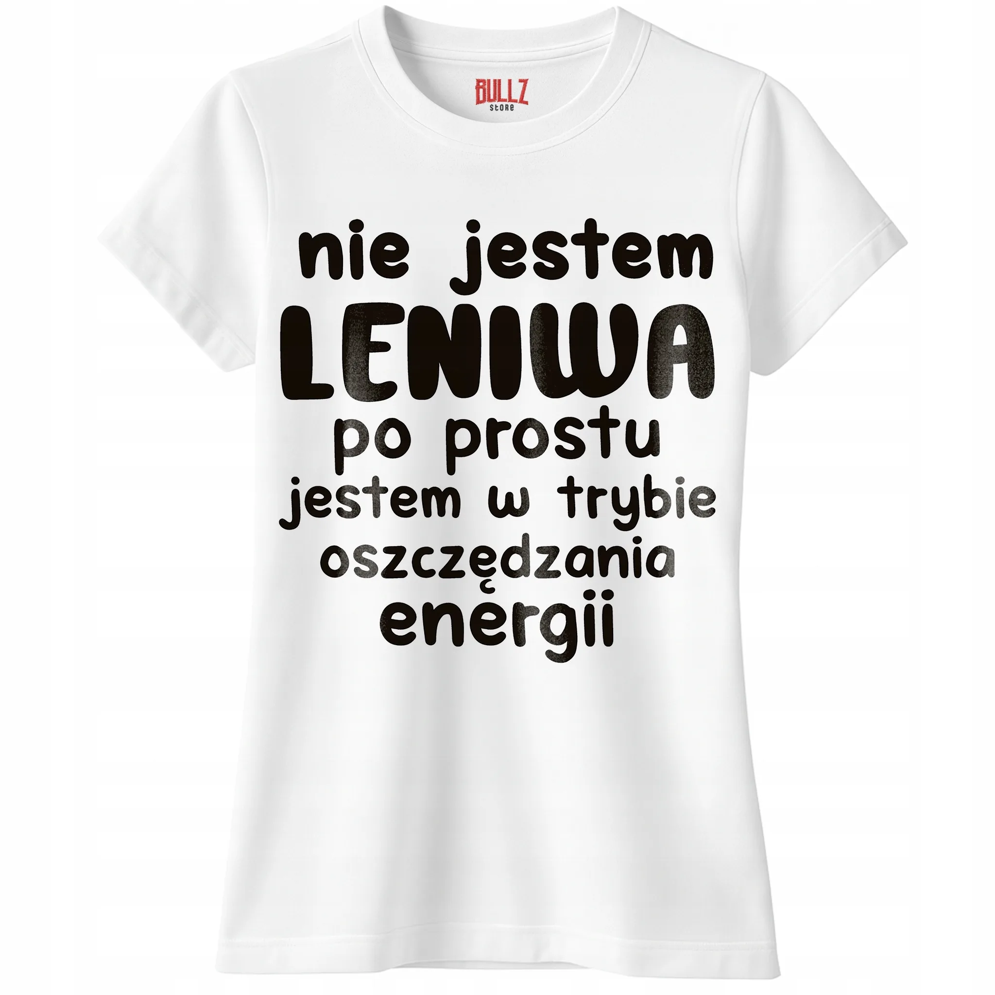 Koszulka biała damska Nie Jestem Leniwa Zabawny Prezent