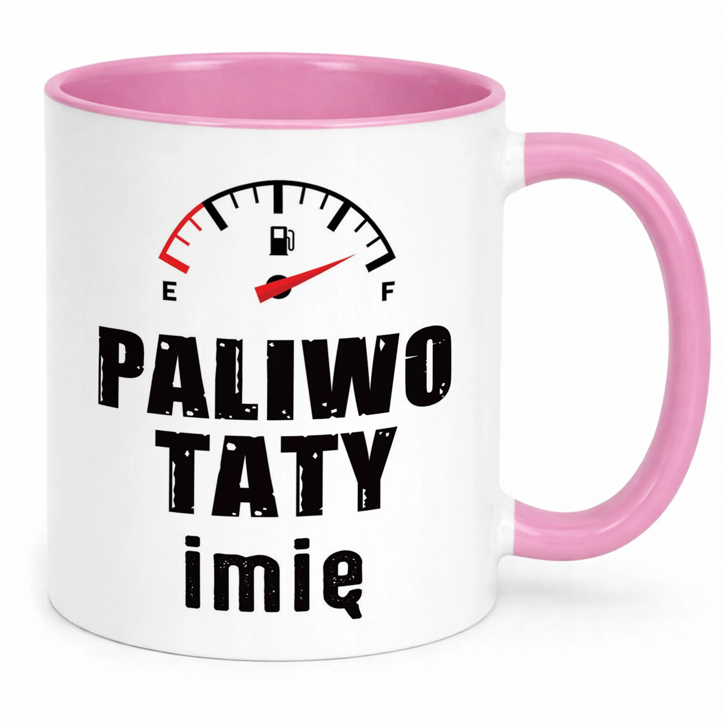 Kubek Różowy Personalizowany Dzień Ojca Paliwo Taty Prezent