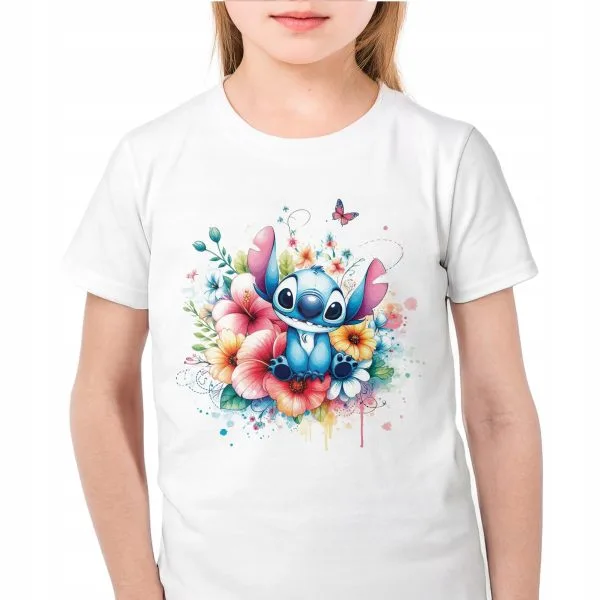 Koszulka biała dziecięca Stitch Lilo i Stich Dla Fanów Bajki