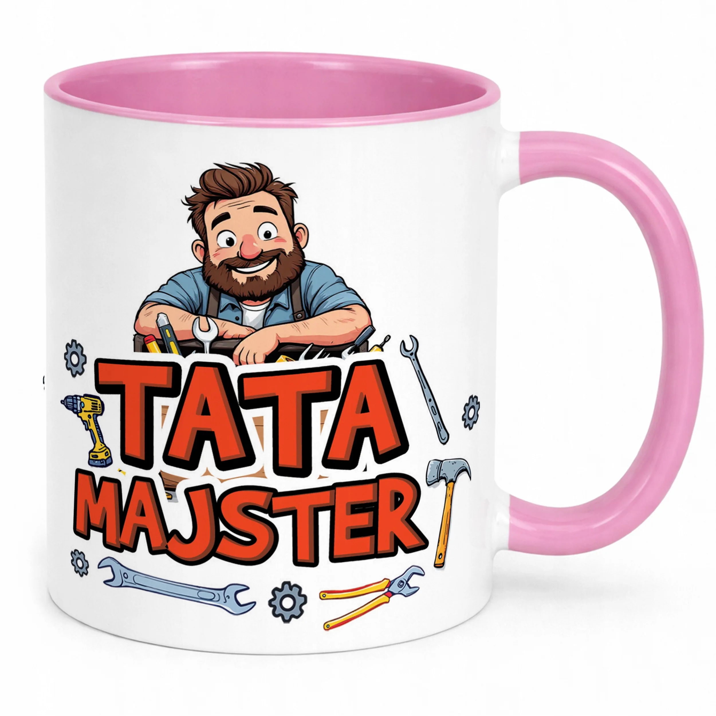 Kubek Różowy Dzień Ojca Dla Taty Tata Majster Prezent