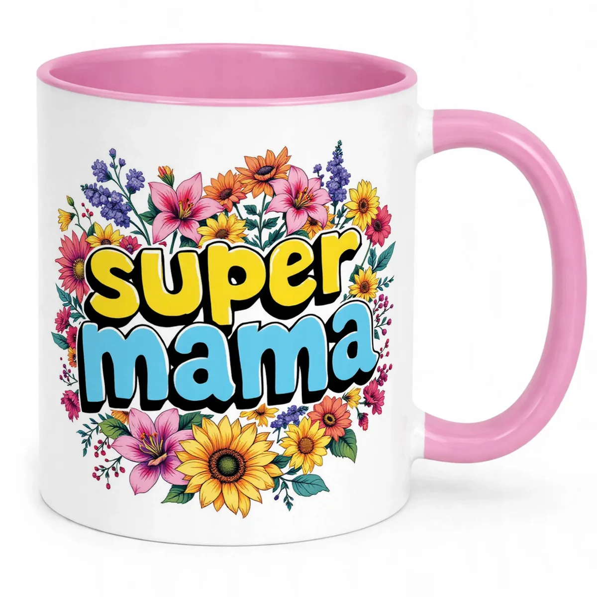 Kubek Różowy Dzień Matki Dla Mamy Prezent Upominek Super Mama