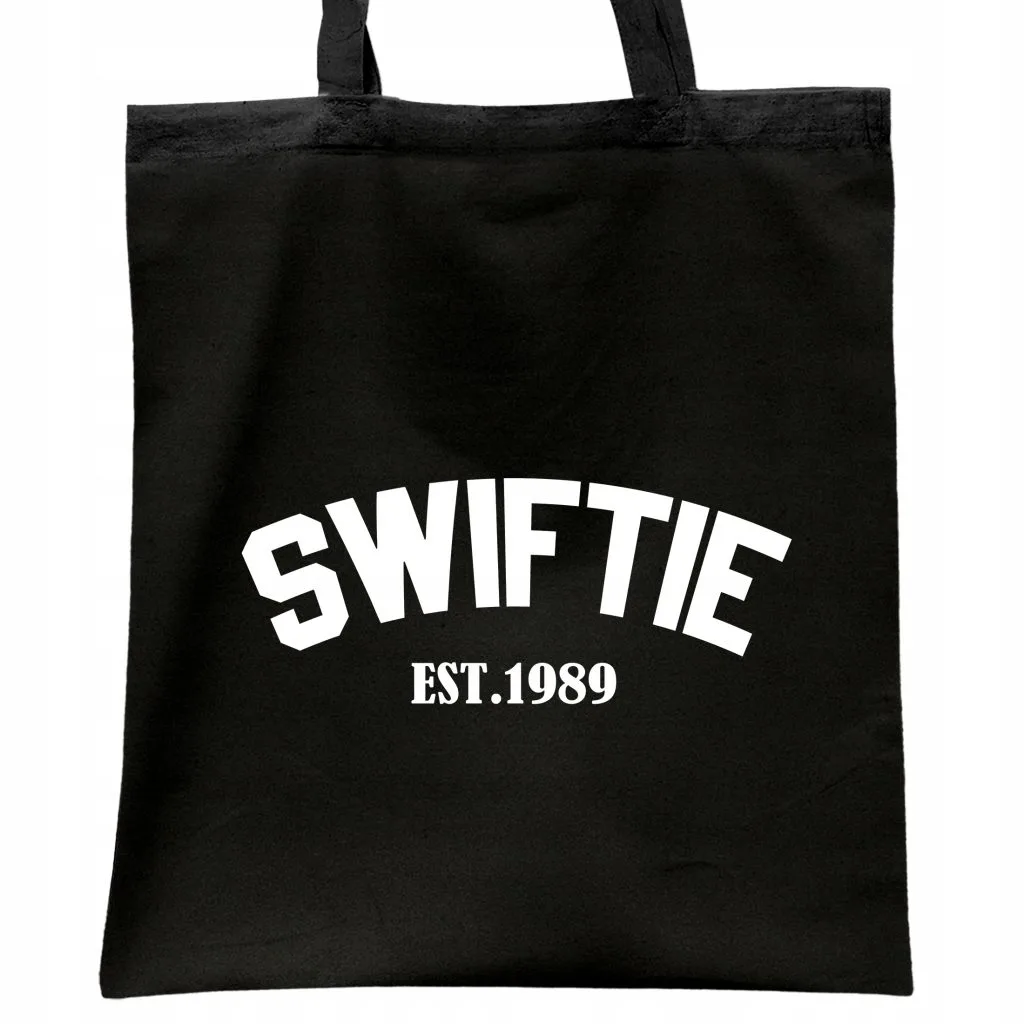 Torba bawełniana czarna na zakupy Taylor Swift Dla Fanów Prezent