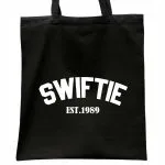 Torba bawełniana czarna na zakupy Taylor Swift Dla Fanów Prezent