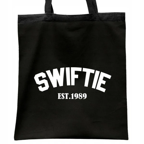 Torba bawełniana czarna na zakupy Taylor Swift Dla Fanów Prezent