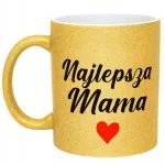 Złoty kubek brokatowy Dzień Matki Dla Mamy Najlepsza Mama