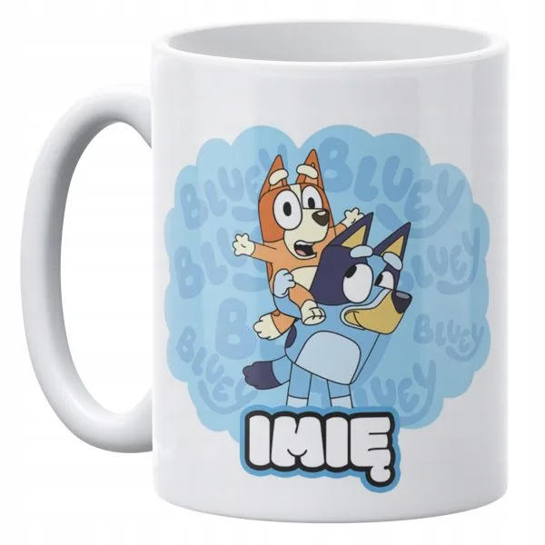 Kubek ceramiczny Bluey Personalizowany z Imieniem Prezent Dla Dziecka