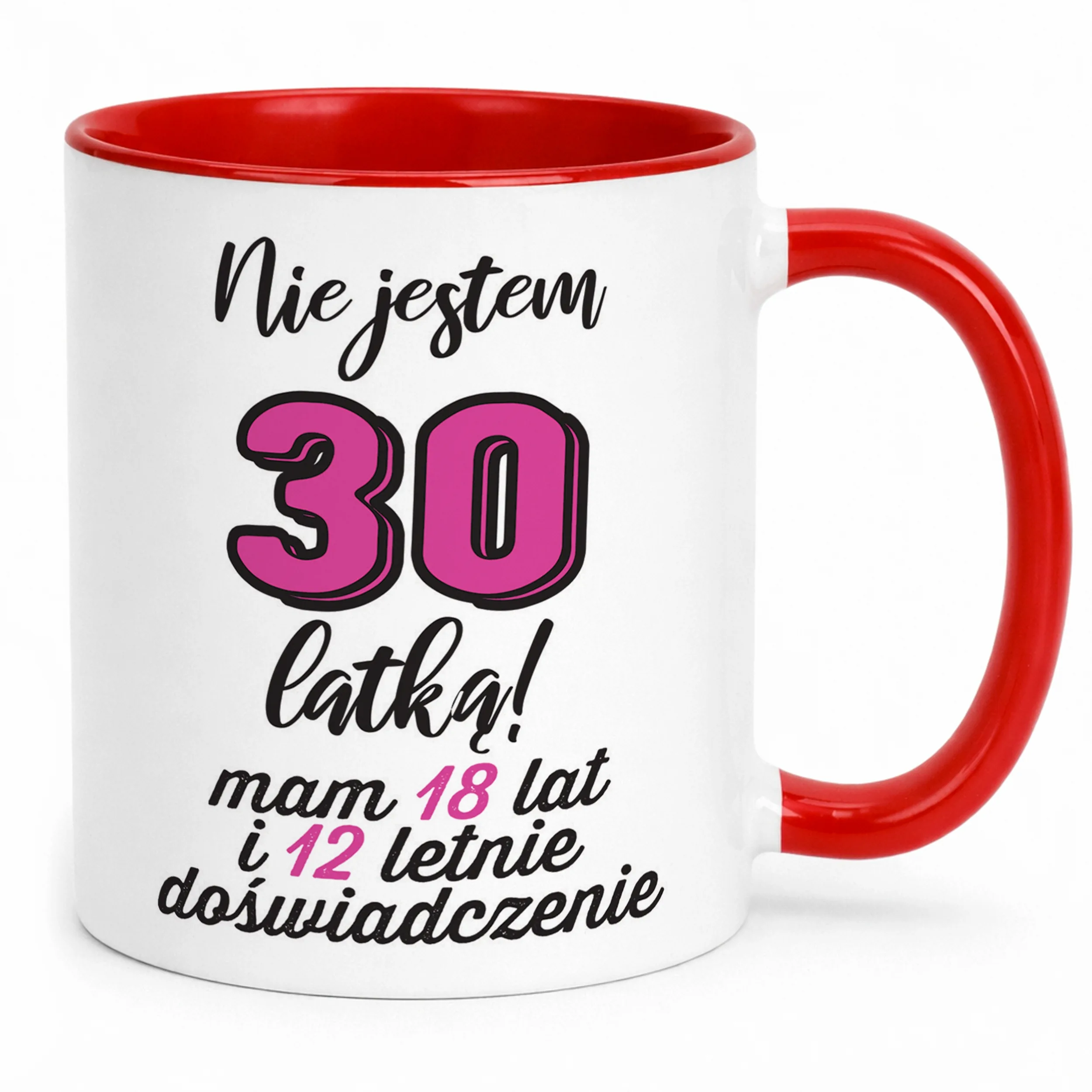 Kubek Czerwony Nie Jestem 30 Urodziny Dla Kobiety Prezent Upominek