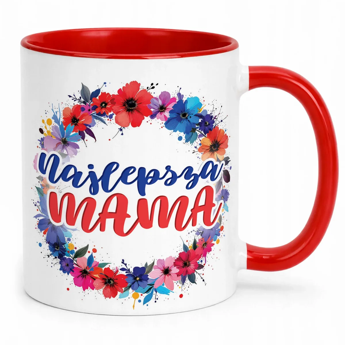 Kubek Czerwony Dzień Matki Dla Mamy Prezent Upominek Najlepsza Mama