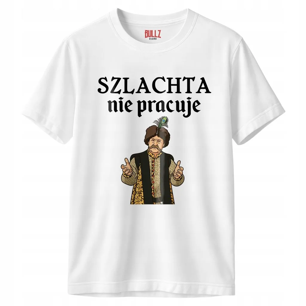 Koszulka biała męska 1670 Szlachta Nie Pracuje r. 3XL