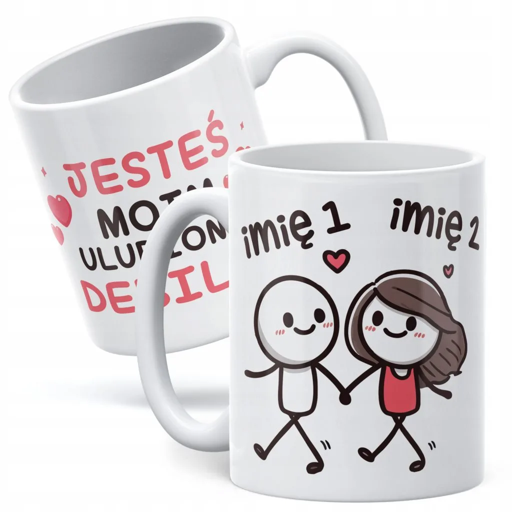 Kubek ceramiczny Personalizowany Walentynki Z imionami Dla Pary Prezent