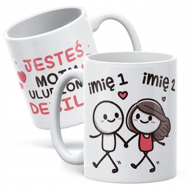Kubek ceramiczny Personalizowany Walentynki Z imionami Dla Pary Prezent