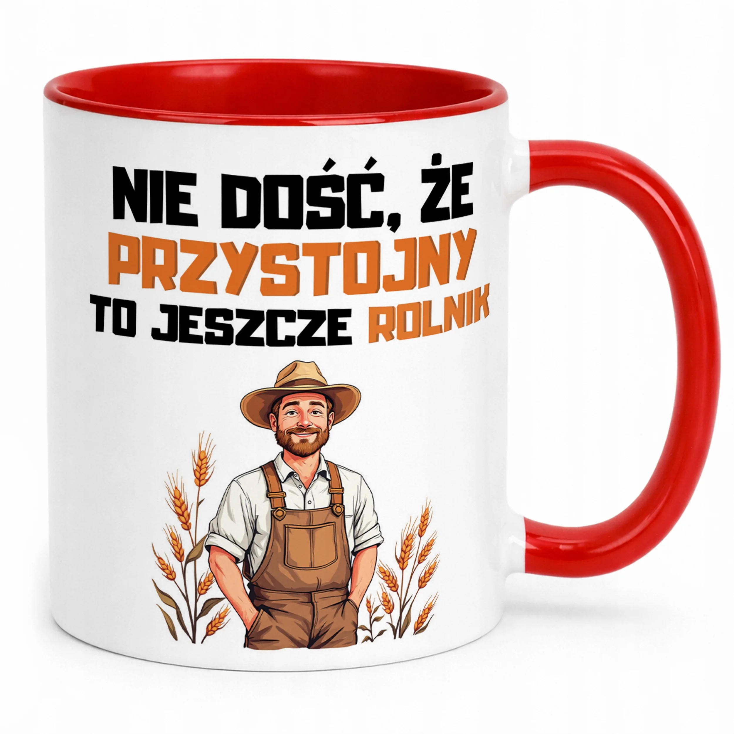 Kubek Czerwony Rolnik Dla Rolnika Traktor Zabawny Prezent Upominek