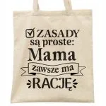 Torba bawełniana na zakupy Dzień Matki Dla Mamy Prezent Zasady Są Proste