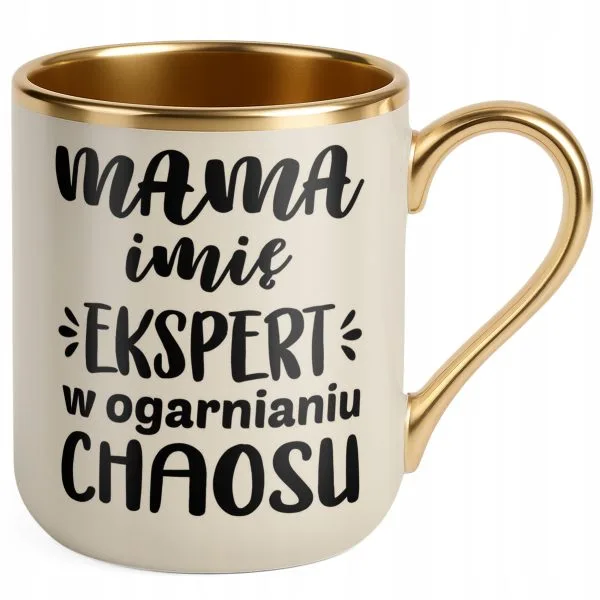 Kubek Premium Złoty Ecru Personalizowany Dzień Matki Dla Mamy