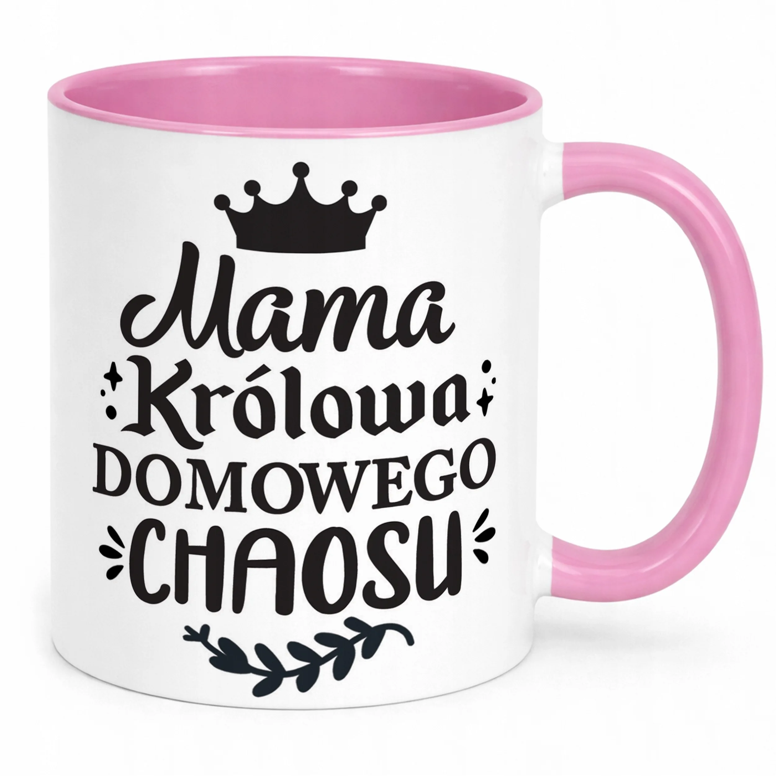 Kubek Różowy Dzień Matki Dla Mamy Prezent Królowa Domowego Chaosu