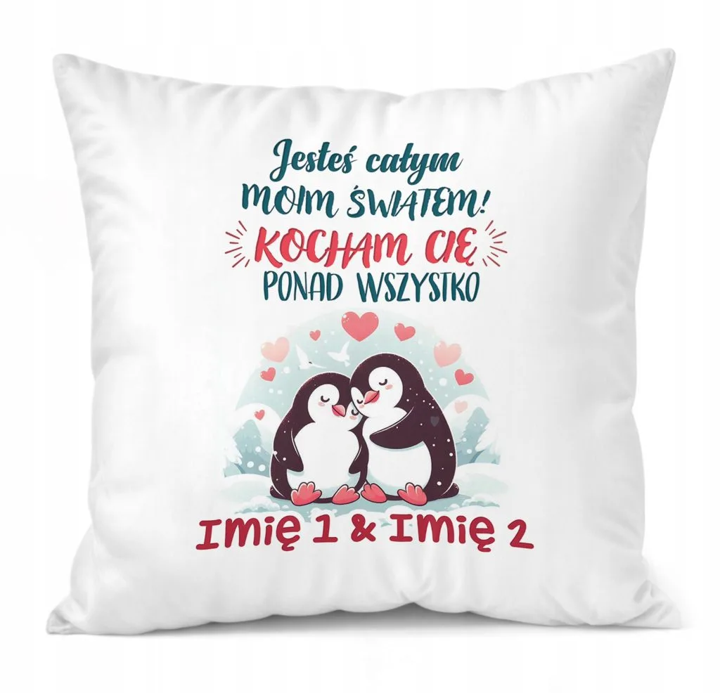 Poduszka 38x38cm Personalizowana Z okazji Walentynek Z imionami Prezent