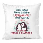 Poduszka 38x38cm Personalizowana Z okazji Walentynek Z imionami Prezent