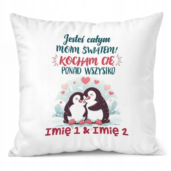 Poduszka 38x38cm Personalizowana Z okazji Walentynek Z imionami Prezent
