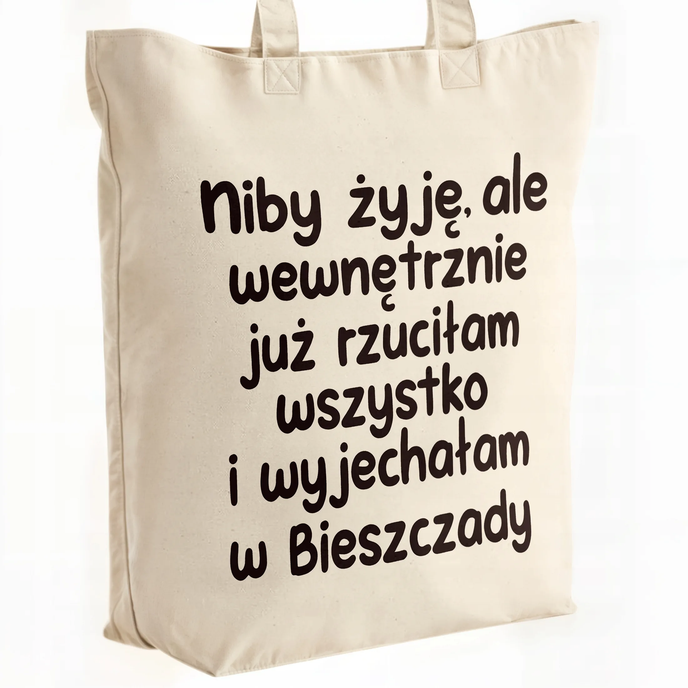 Torba bawełniana premium Niby Żyję Ale Wewnętrznie Zabawny Prezent