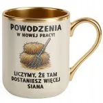 Kubek Premium Złoty Ecru Na Pożegnanie Odejście z Pracy Zabawny Prezent