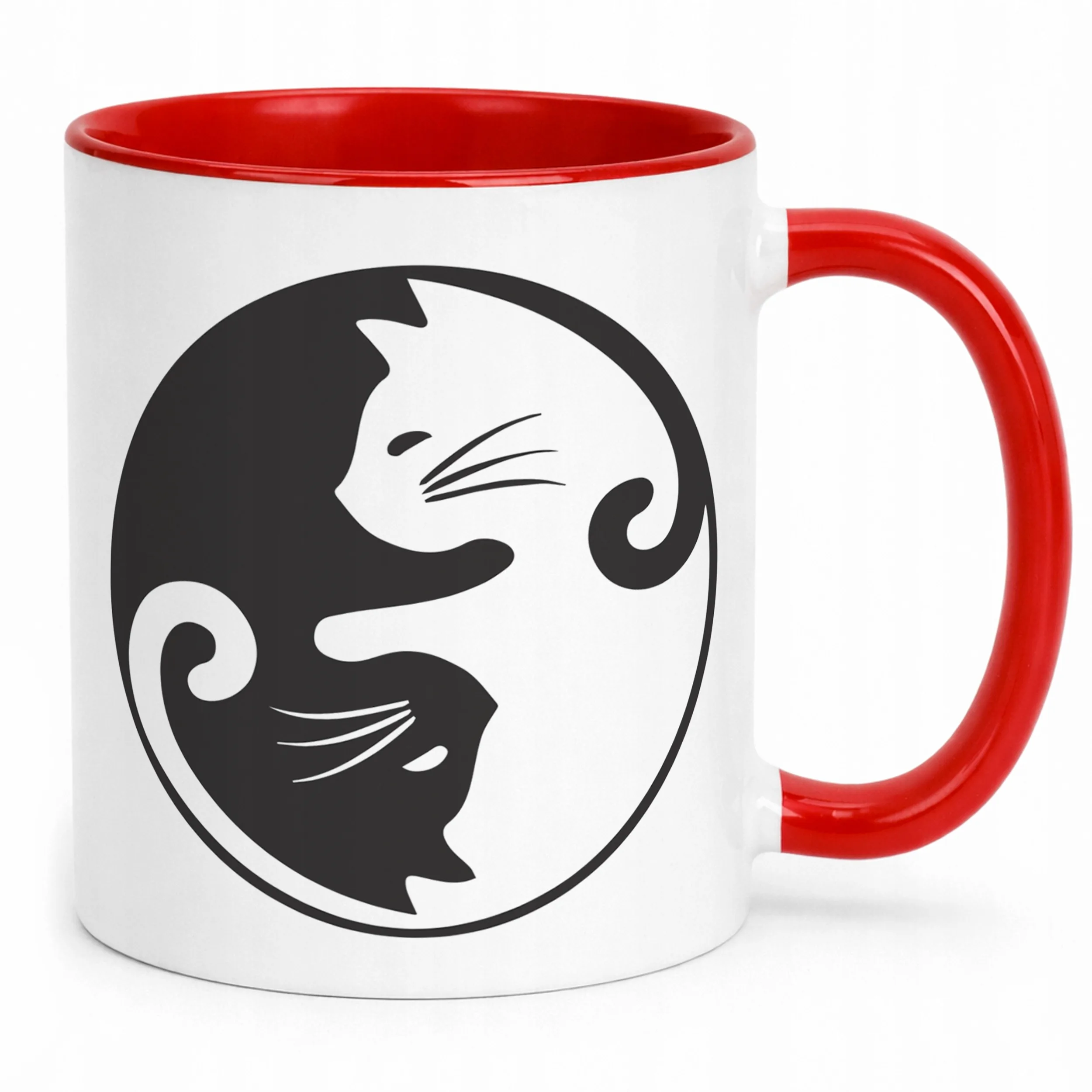 Kubek Czerwony Koty Yin Yang Dla Kociary Prezent Upominek
