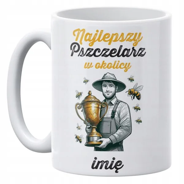 Kubek ceramiczny 330 ml Dla Pszczelarzy Prezent Upominek Personalizowany