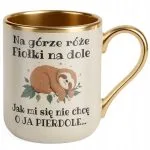 Kubek Premium Złoty Ecru Jak Mi Się Nie Chcę Śmieszny Zabawny Prezent