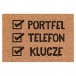 Wycieraczka Portfel, Telefon, Klucze kokosowa pod drzwi 60x40cm