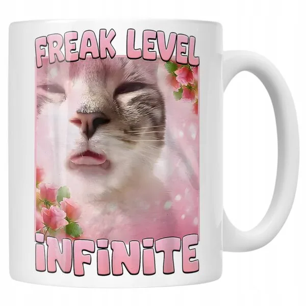 Kubek ceramiczny Freak Level Infinite viral tiktok mem