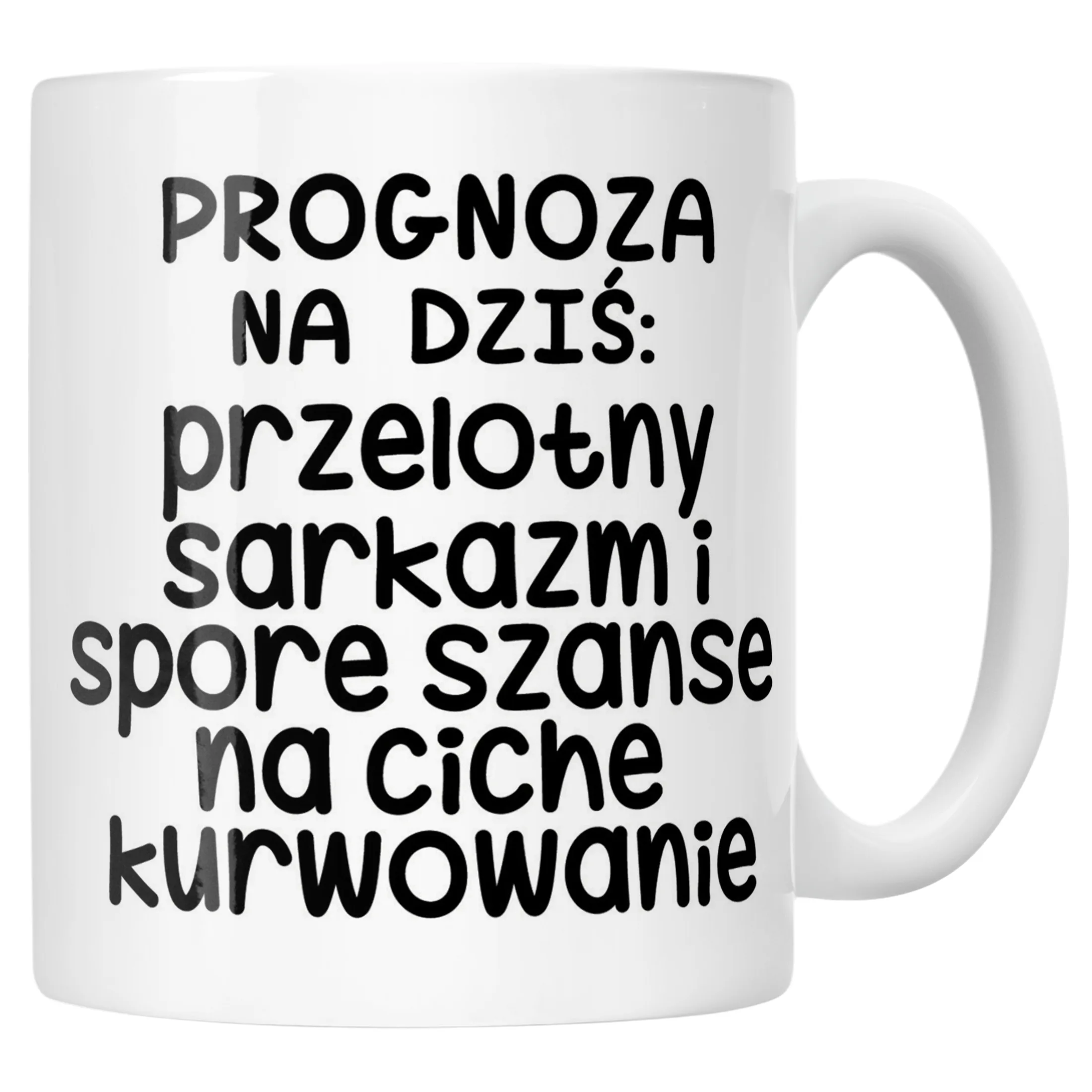 Kubek ceramiczny Progonoza Pogody Na Dziś Śmieszny Zabawny Prezent
