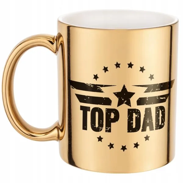 Złoty Kubek Dzień Ojca Dla Taty Top Dad Top Gun Prezent