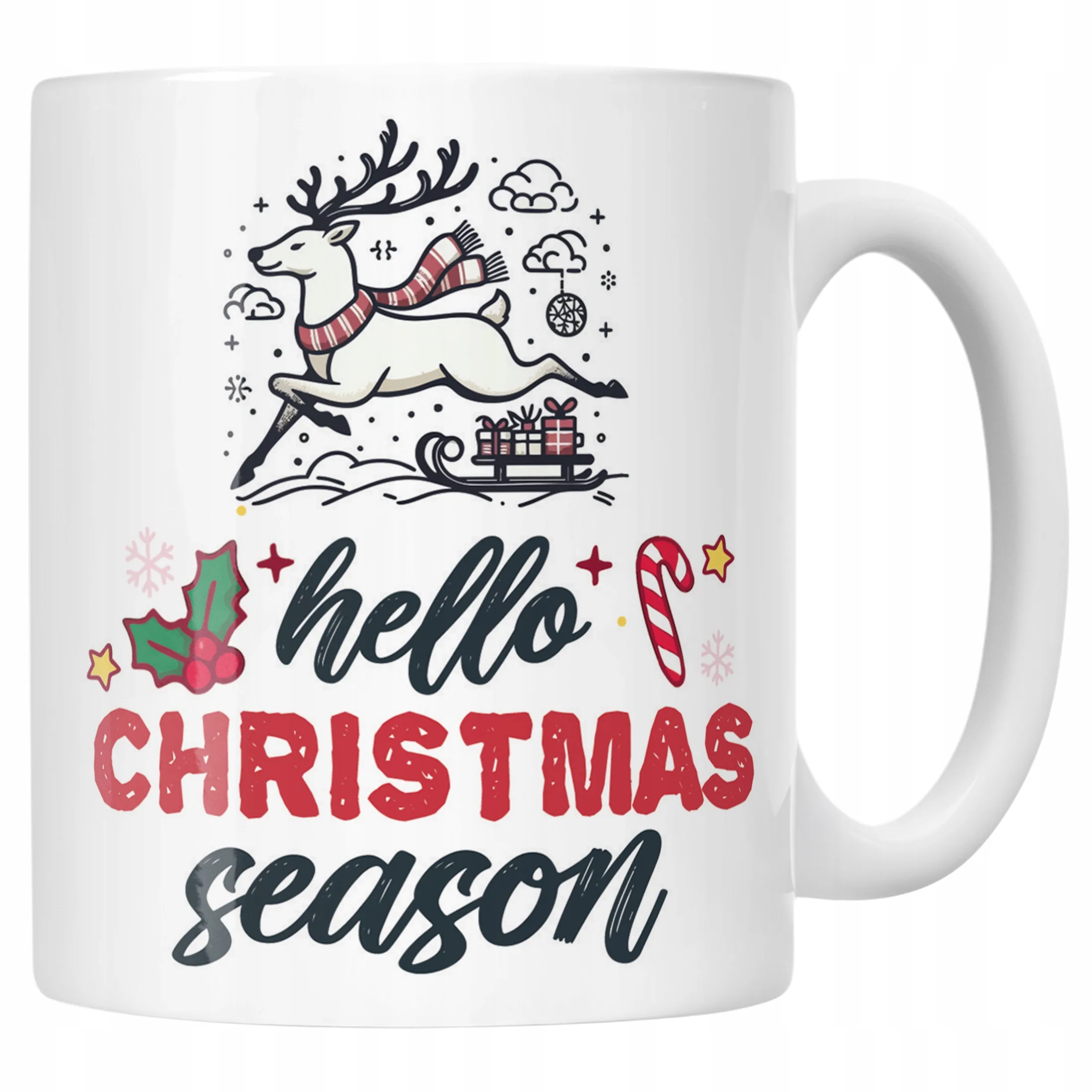 Kubek Ceramiczny Świąteczny Hello Christmas Boże Narodzenie Prezent