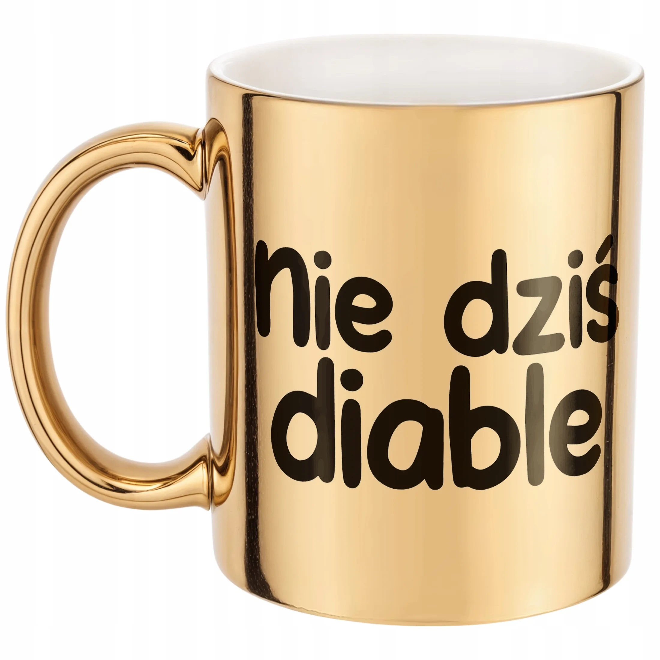 Złoty Kubek Nie Dziś Diable Śmieszny Zabawny Prezent