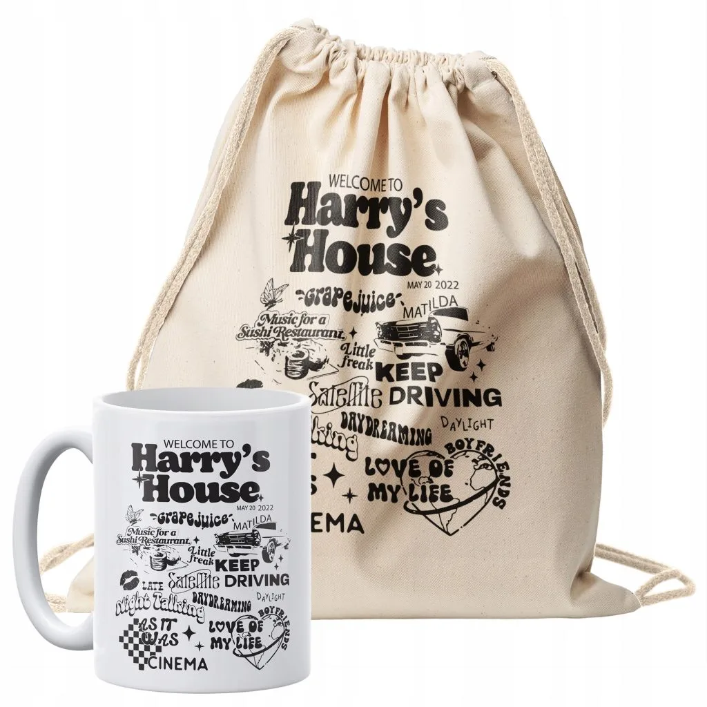 Zestaw plecak bawełniany + kubek Harry Styles Harry’s House