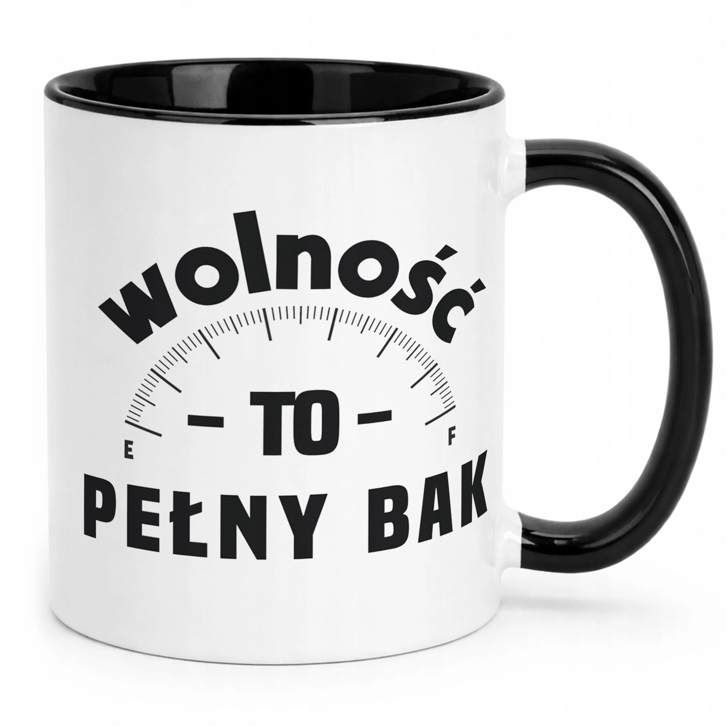 Kubek Czarny Wolność To Pełny Bak Dla Fanów Motoryzacji Prezent