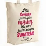 Torba bawełniana premium na zakupy Dzień Matki Prezent Mama Cały Świat