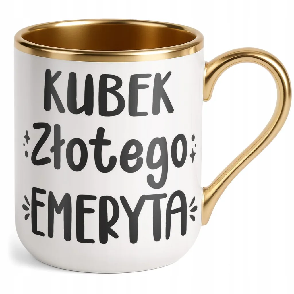 Kubek Premium Złoty Z okazji Emerytury Dla Emeryta Prezent