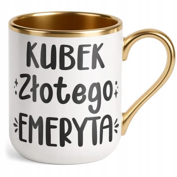 Kubek Premium Złoty Z okazji Emerytury Dla Emeryta Prezent