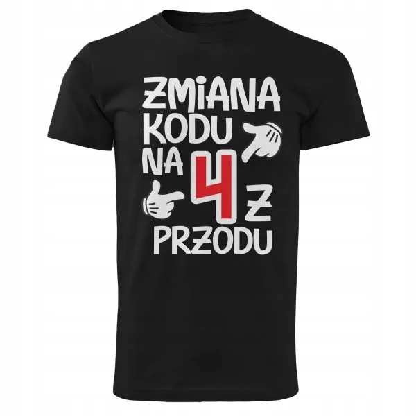 Koszulka męska czarna Zmiana Kodu Na 40 Urodziny Prezent Upominek