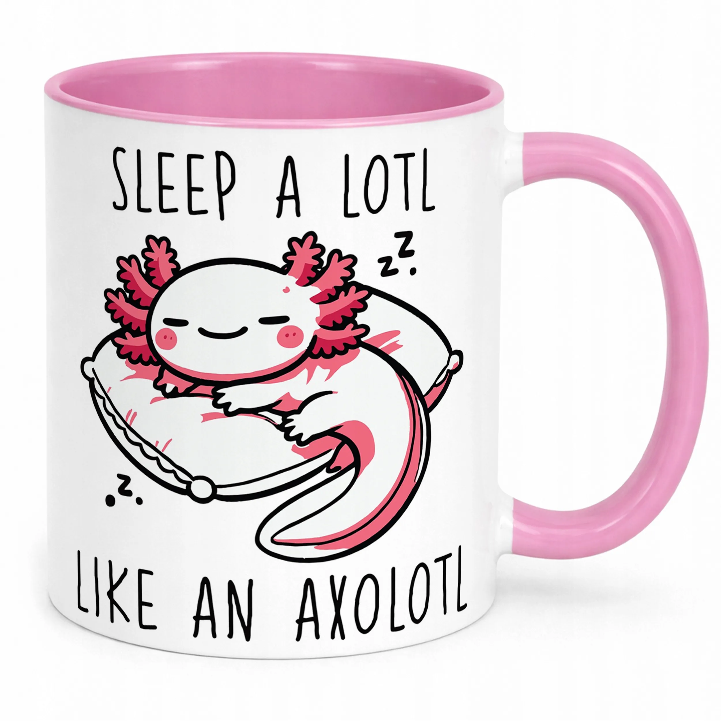 Śliczny różowy kubeczek dziecięcy Aksolotl Axolotl Uśmiechnięty Zwierzak
