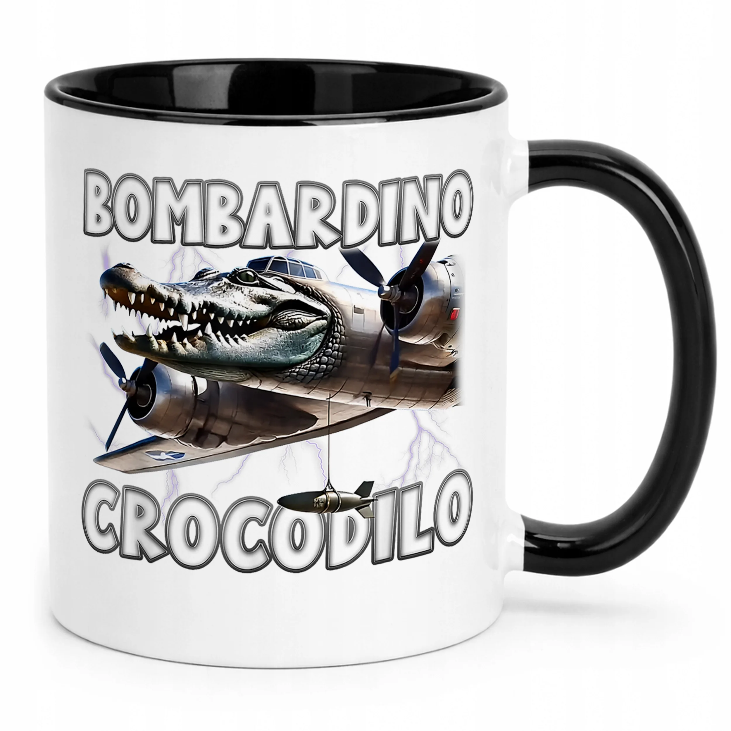 Kubek Czarny Bombardino Crocodilo viral tiktok brainrot